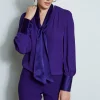 Elie Tahari Tops & Sweaters-Blouson Satin Tie Shirt