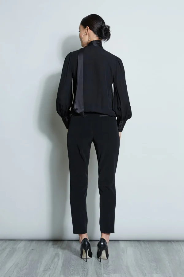 Elie Tahari Tops & Sweaters-Blouson Satin Tie Shirt