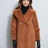 Elie Tahari Coats-Brushed Double Breasted Coat