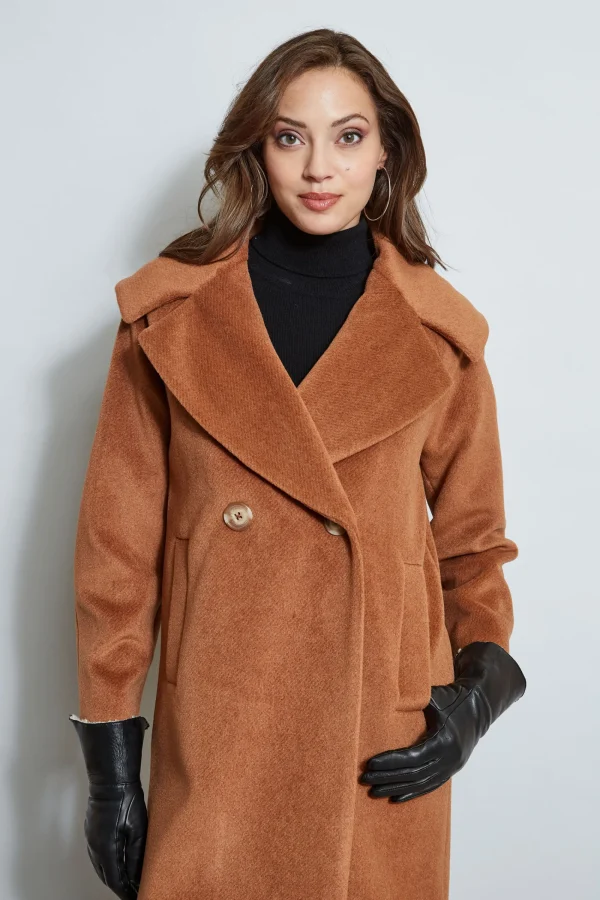 Elie Tahari Coats-Brushed Double Breasted Coat