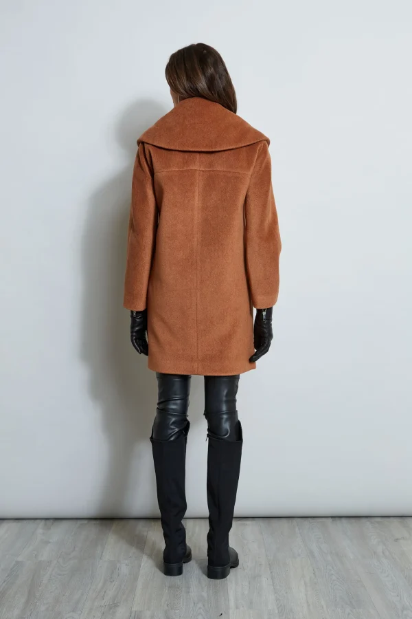 Elie Tahari Coats-Brushed Double Breasted Coat
