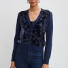 Elie Tahari Tops & Sweaters-Burnout Velvet Cardigan