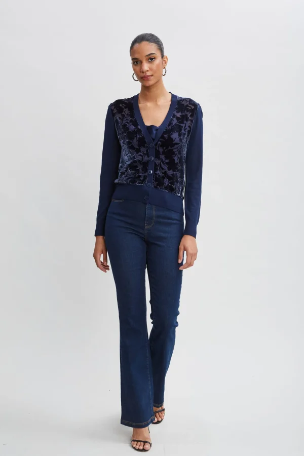 Elie Tahari Tops & Sweaters-Burnout Velvet Cardigan