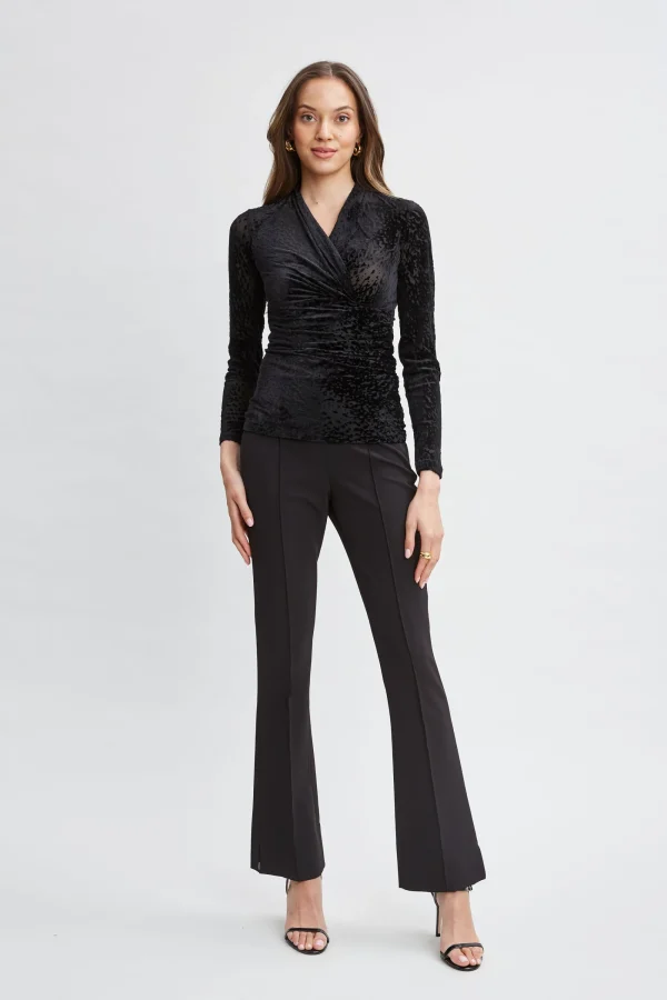 Elie Tahari Tops & Sweaters-Burnout Velvet Ruched Knit
