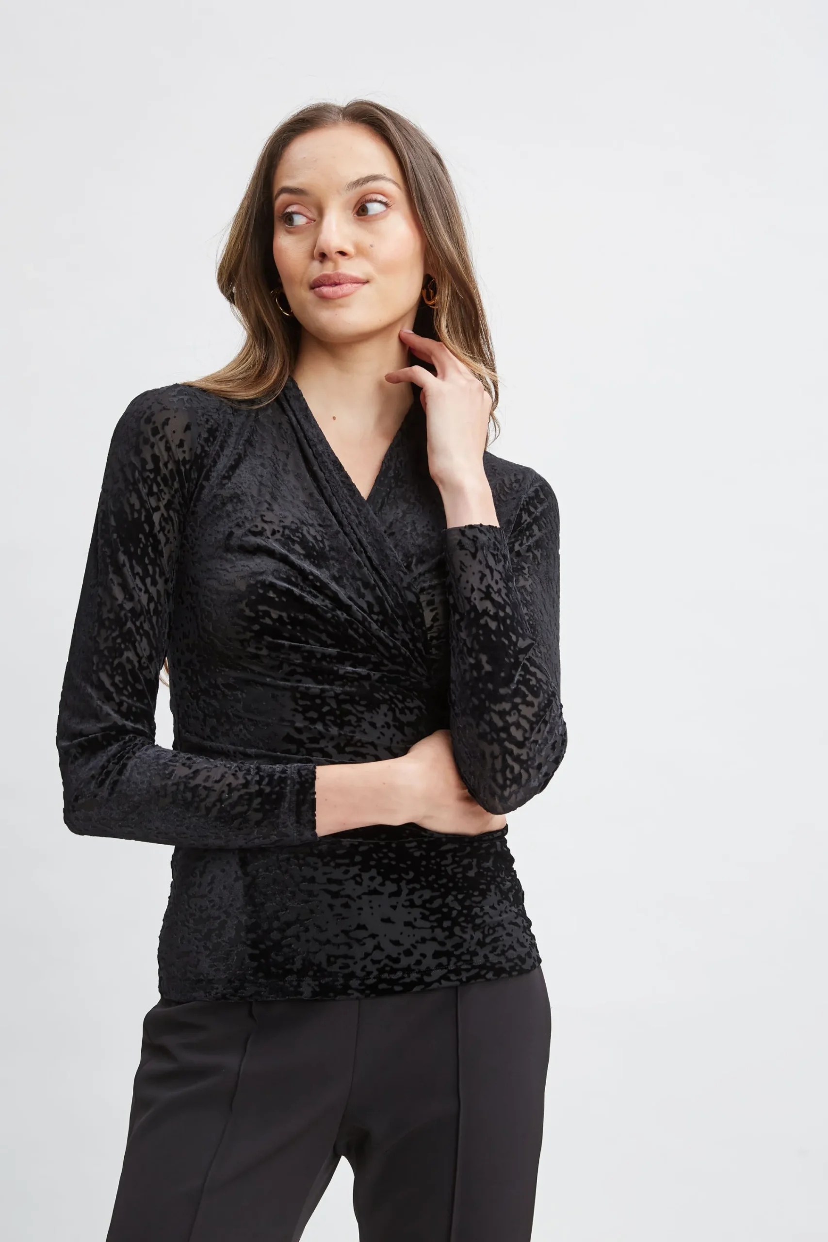 burnout_velvet_ruched_kni_2.webp Elie Tahari Tops & Sweaters-Burnout Velvet Ruched Knit