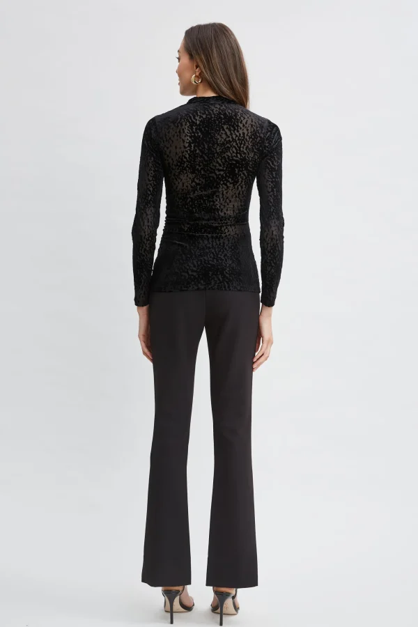 Elie Tahari Tops & Sweaters-Burnout Velvet Ruched Knit
