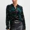 Elie Tahari Tops & Sweaters-Burnout Velvet Shirt