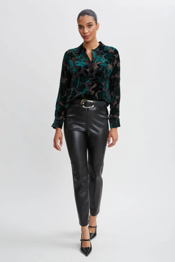 Elie Tahari Tops & Sweaters-Burnout Velvet Shirt