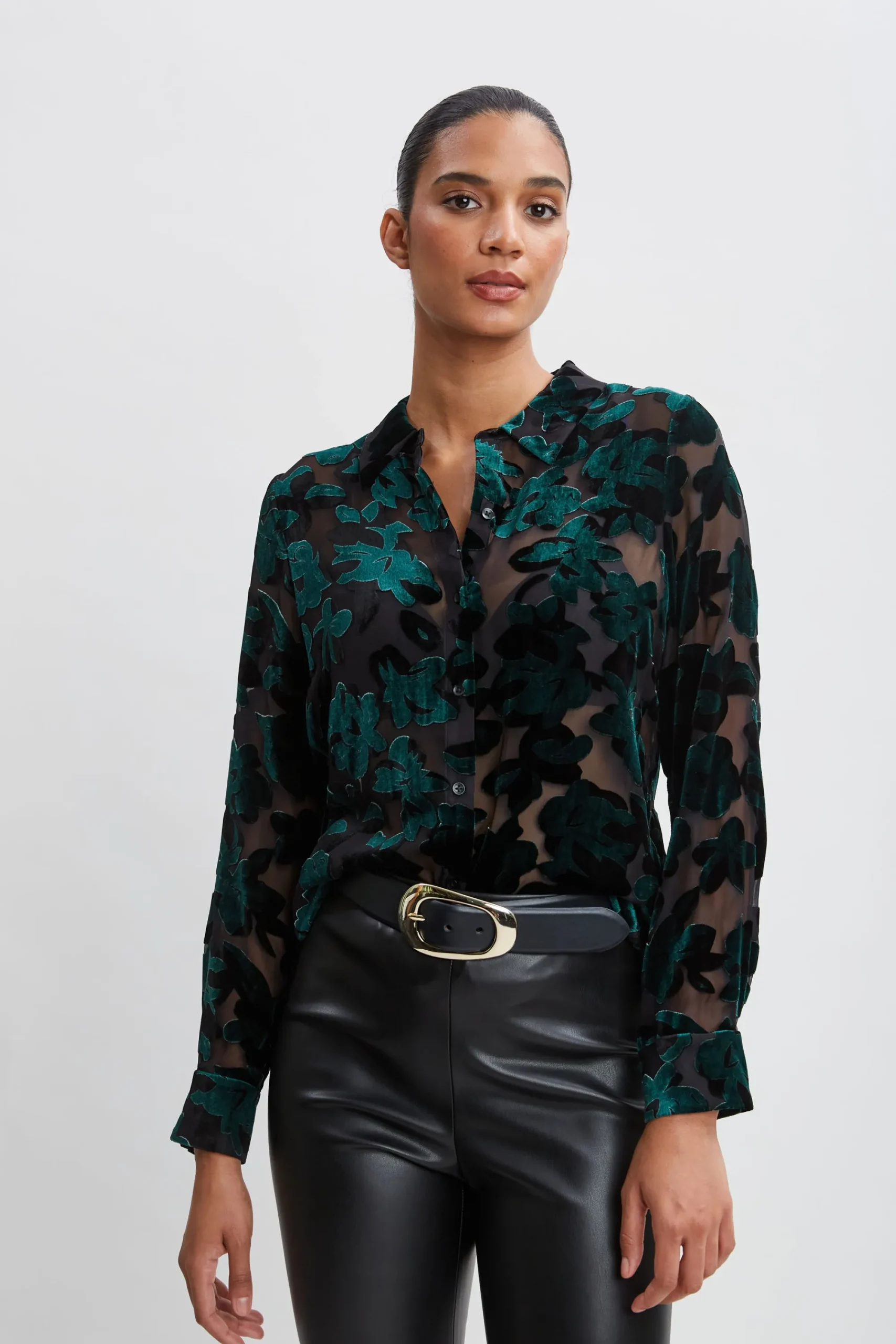 burnout_velvet_shirt_4.webp Elie Tahari Tops & Sweaters-Burnout Velvet Shirt