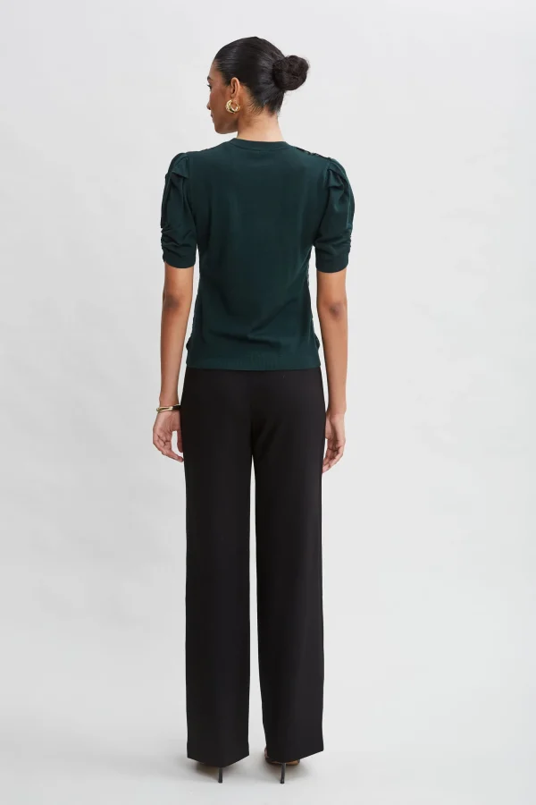 Elie Tahari Tops & Sweaters-Burnout Velvet Short Sleeve Sweater