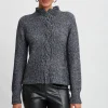 Elie Tahari Tops & Sweaters-Cable Front Cotton Merino Sweater