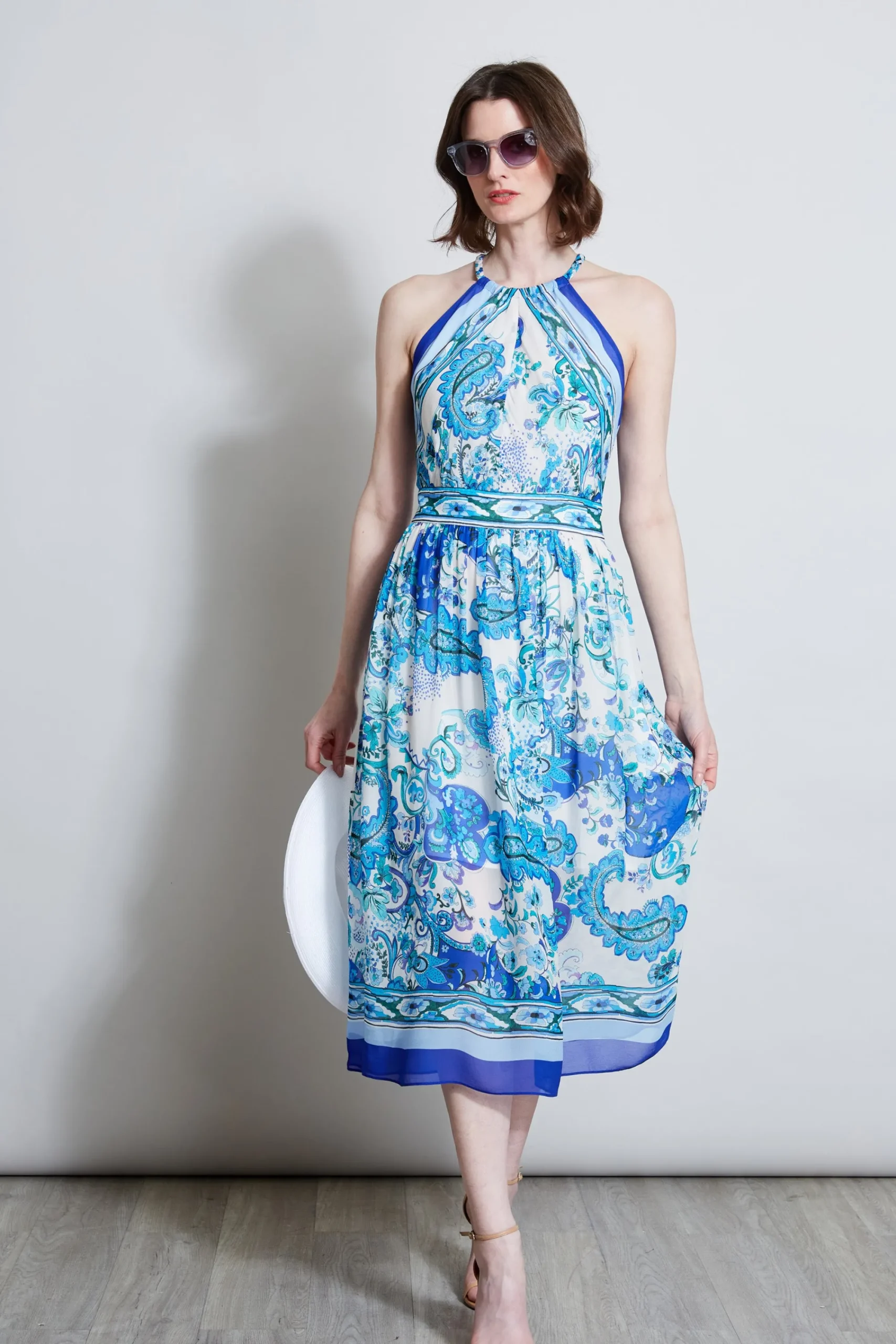 calypso_halter_dress_0.webp Elie Tahari Midi Dresses | Dresses & Jumpsuits-Calypso Halter Dress