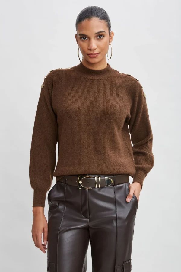 Elie Tahari Tops & Sweaters-Cashmere Button Sweater