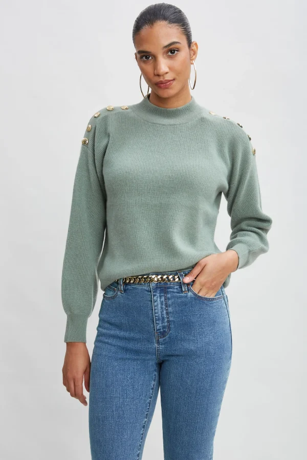 Elie Tahari Tops & Sweaters-Cashmere Button Sweater