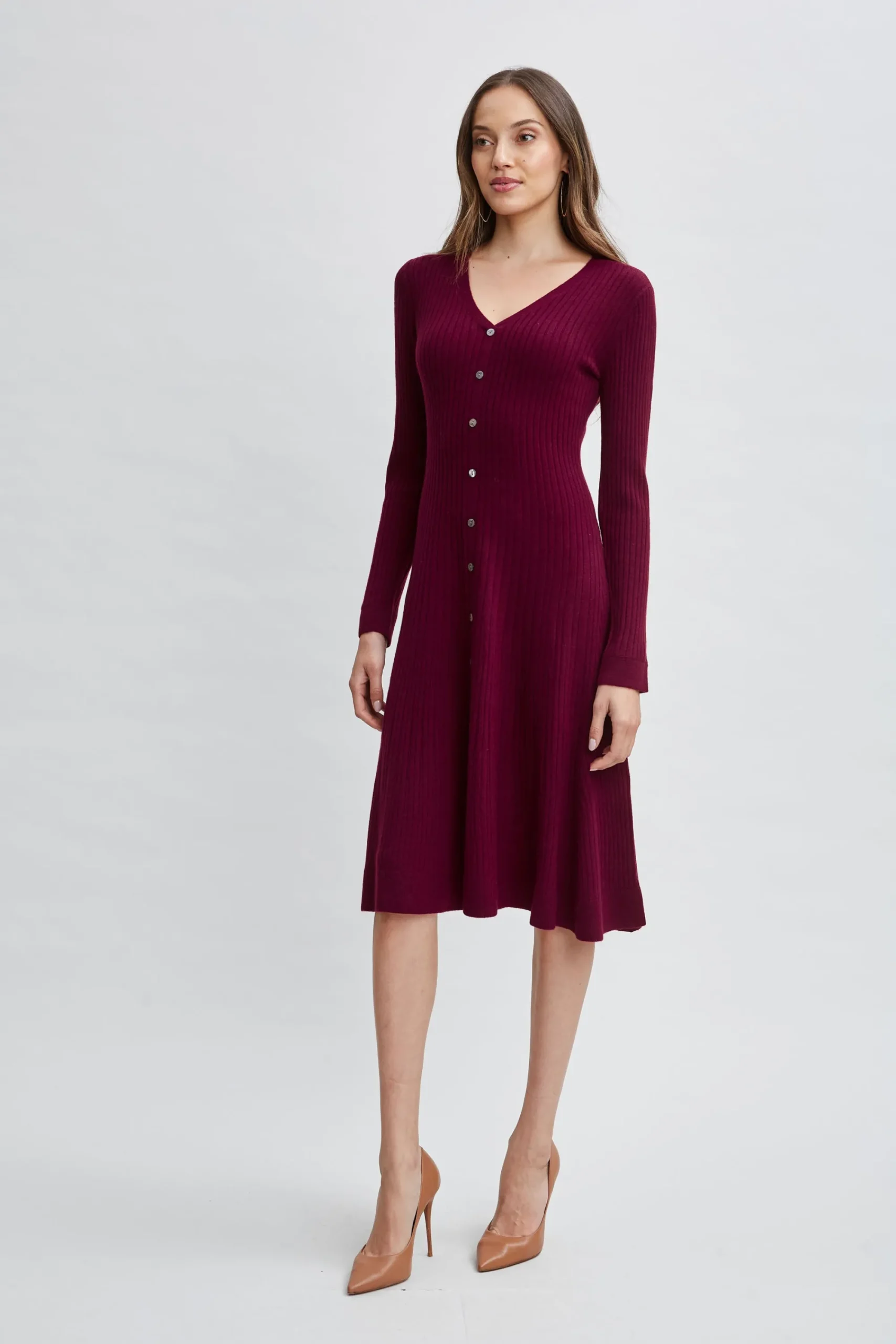cashmere_fit_amp_flare_dr_2-2.webp Elie Tahari Dresses & Jumpsuits | Long Sleeve Dresses-Cashmere Fit & Flare Dress