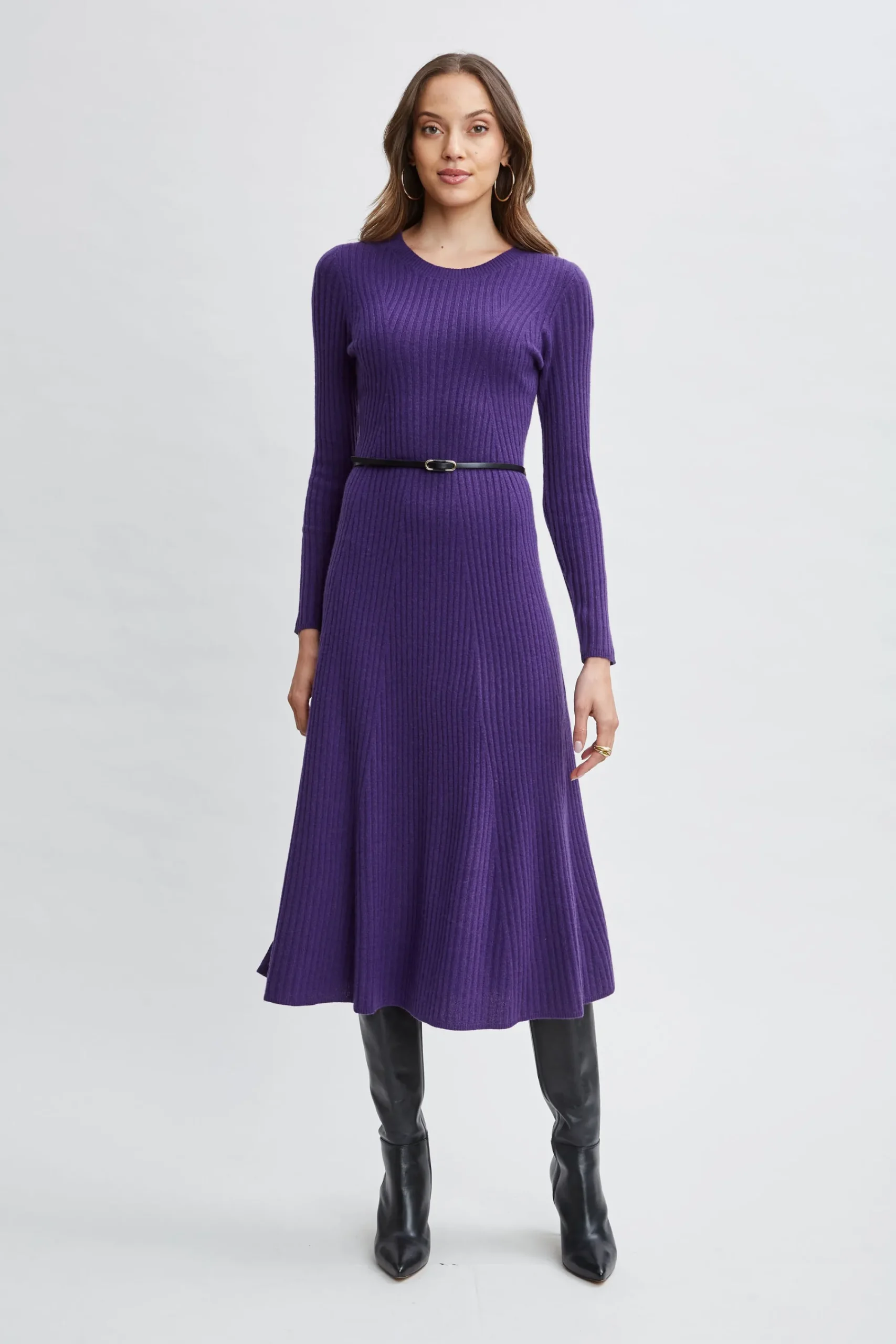 cashmere_long_sleeve_belt_0-2.webp Elie Tahari Dresses & Jumpsuits-Cashmere Long Sleeve Belted Dress