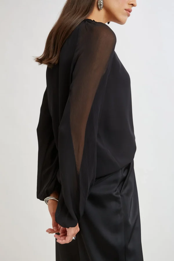 Elie Tahari Tops & Sweaters-Chiffon Combo Georgette Shirt