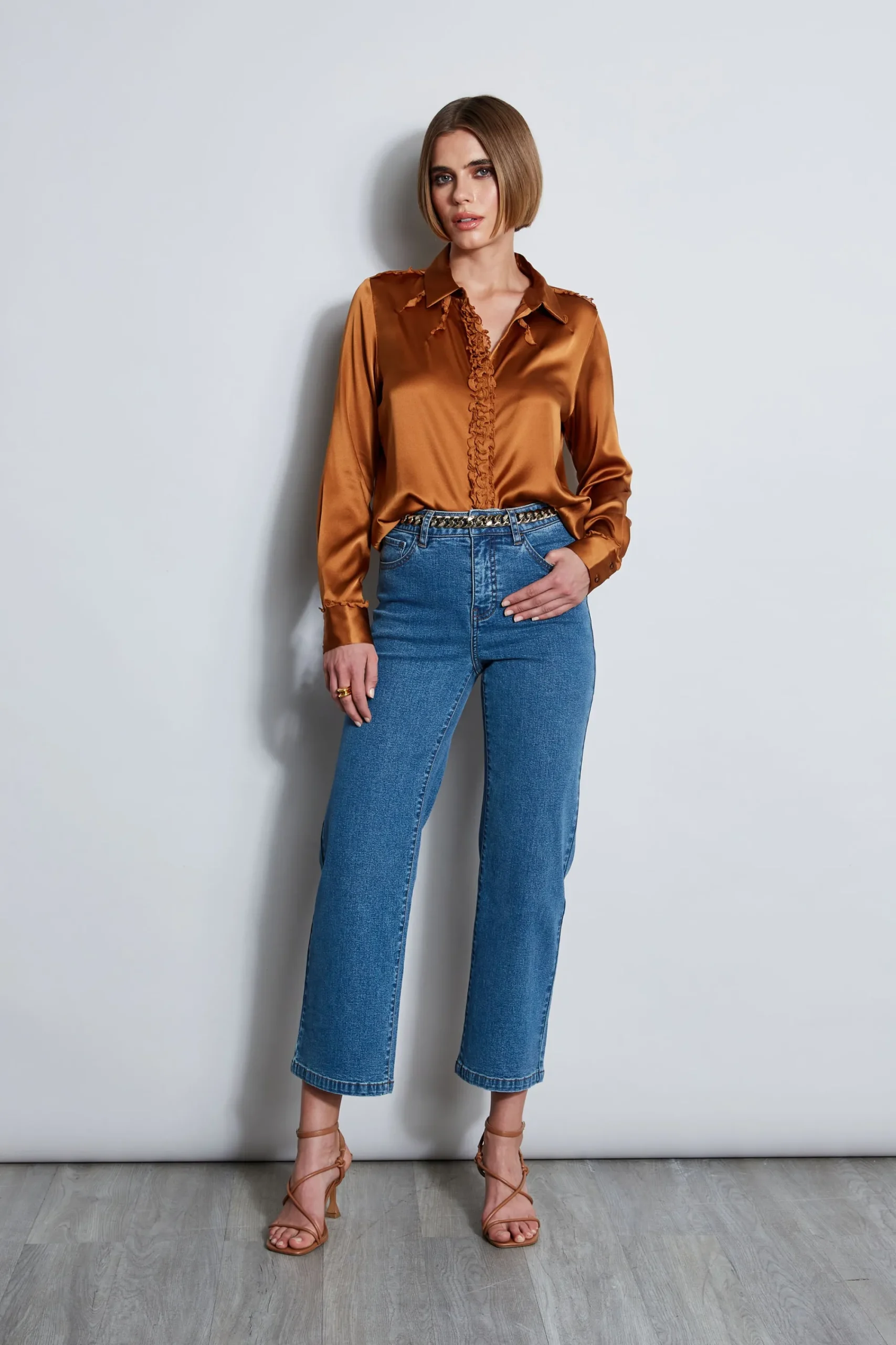 chiffon_ruffle_silk_satin_3-2.webp Elie Tahari Tops & Sweaters-Chiffon Ruffle Silk Satin Shirt