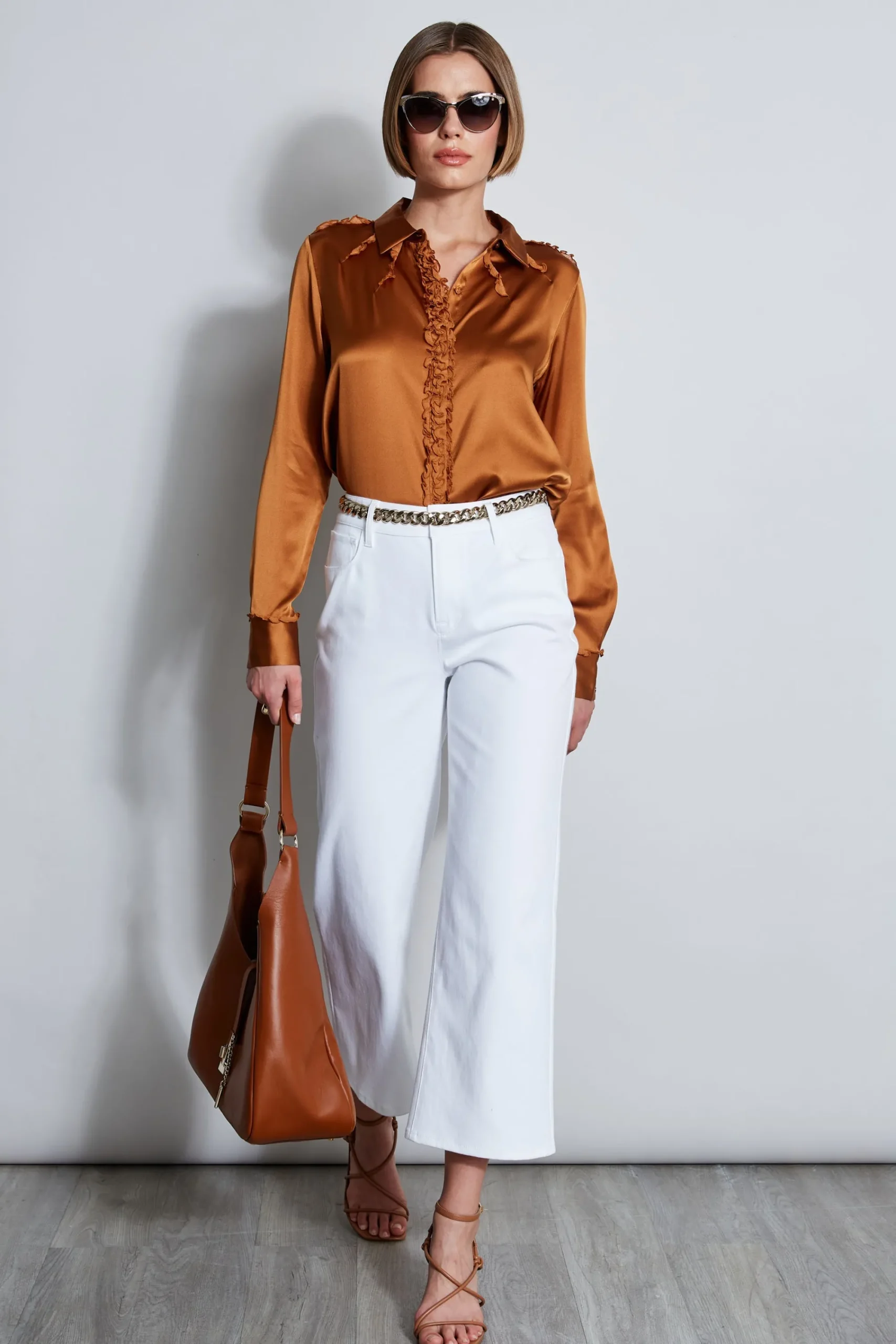 chiffon_ruffle_silk_satin_5-2.webp Elie Tahari Tops & Sweaters-Chiffon Ruffle Silk Satin Shirt