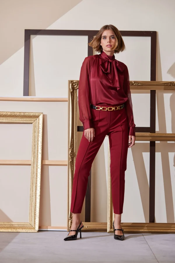 Elie Tahari Tops & Sweaters | Suiting-Chiffon Sleeve Silk Satin Tie Shirt