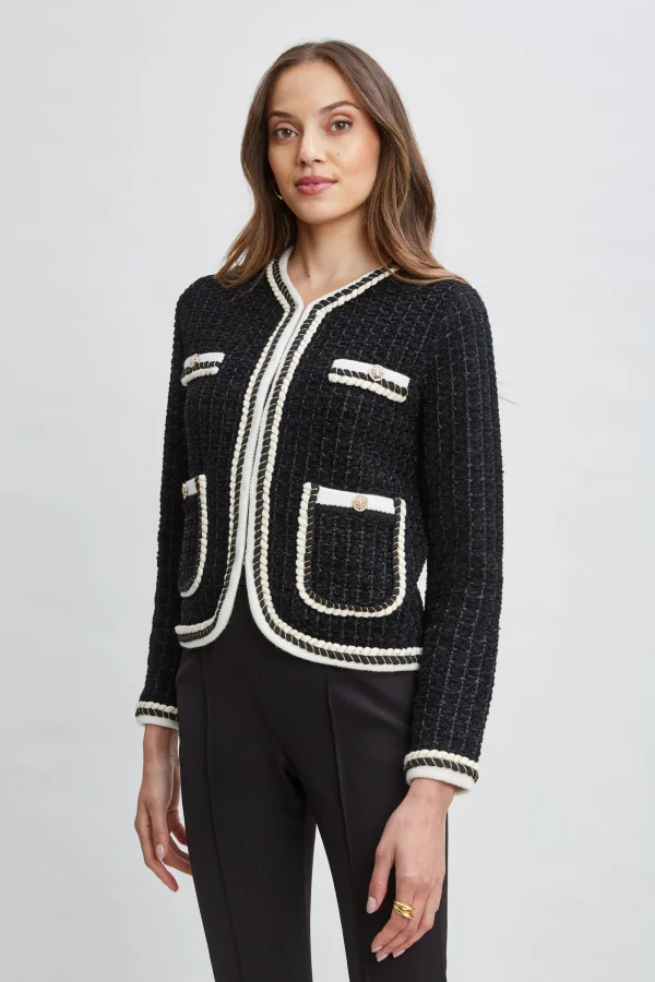Elie Tahari Tops & Sweaters | Suiting-Contrast Cardigan Sweater