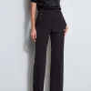 Elie Tahari Bottoms-Crepe Button Pant