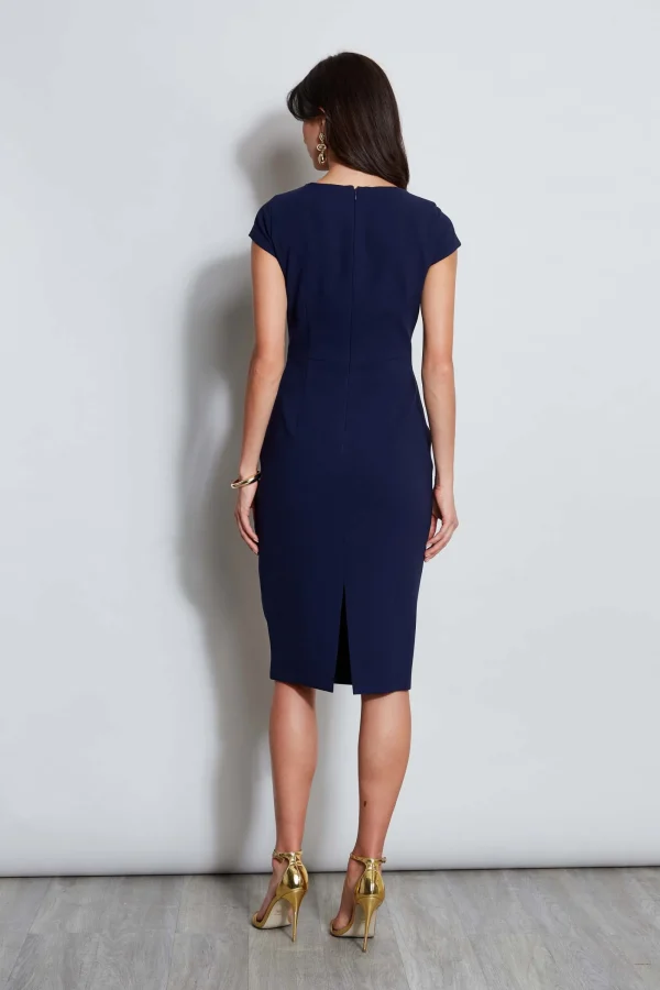 Elie Tahari Dresses & Jumpsuits | Short Sleeve Dresses-Crepe Keyhole Dart Dress