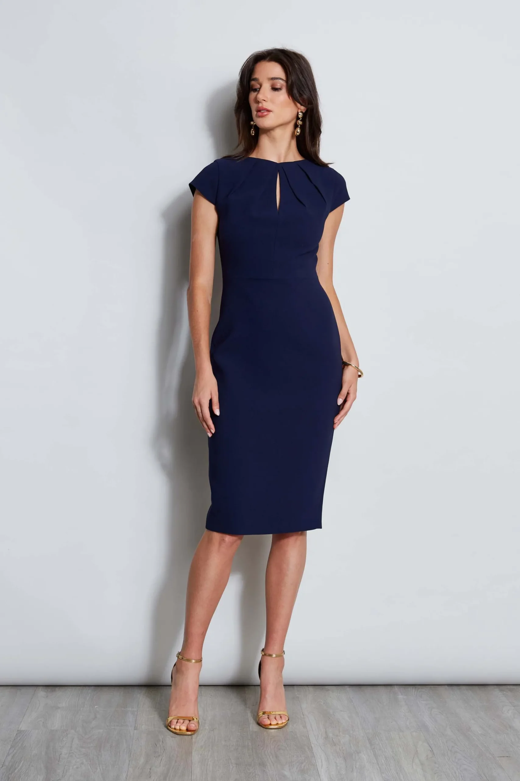 crepe_keyhole_dart_dress_4-1.webp Elie Tahari Dresses & Jumpsuits | Short Sleeve Dresses-Crepe Keyhole Dart Dress