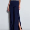 Elie Tahari Bottoms | Suiting-Crepe Overlay Slit Pant
