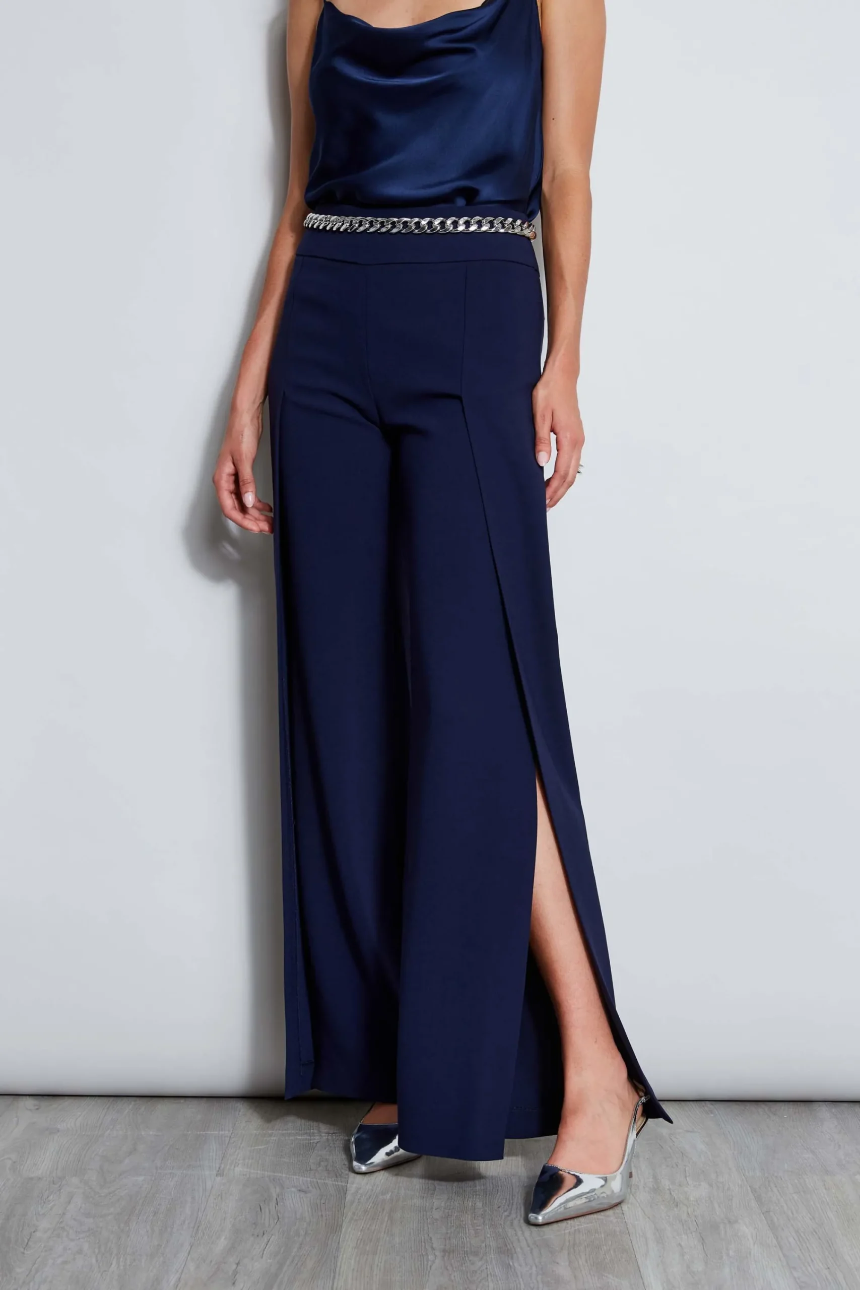 crepe_overlay_slit_pant_0-1.webp Elie Tahari Bottoms | Suiting-Crepe Overlay Slit Pant