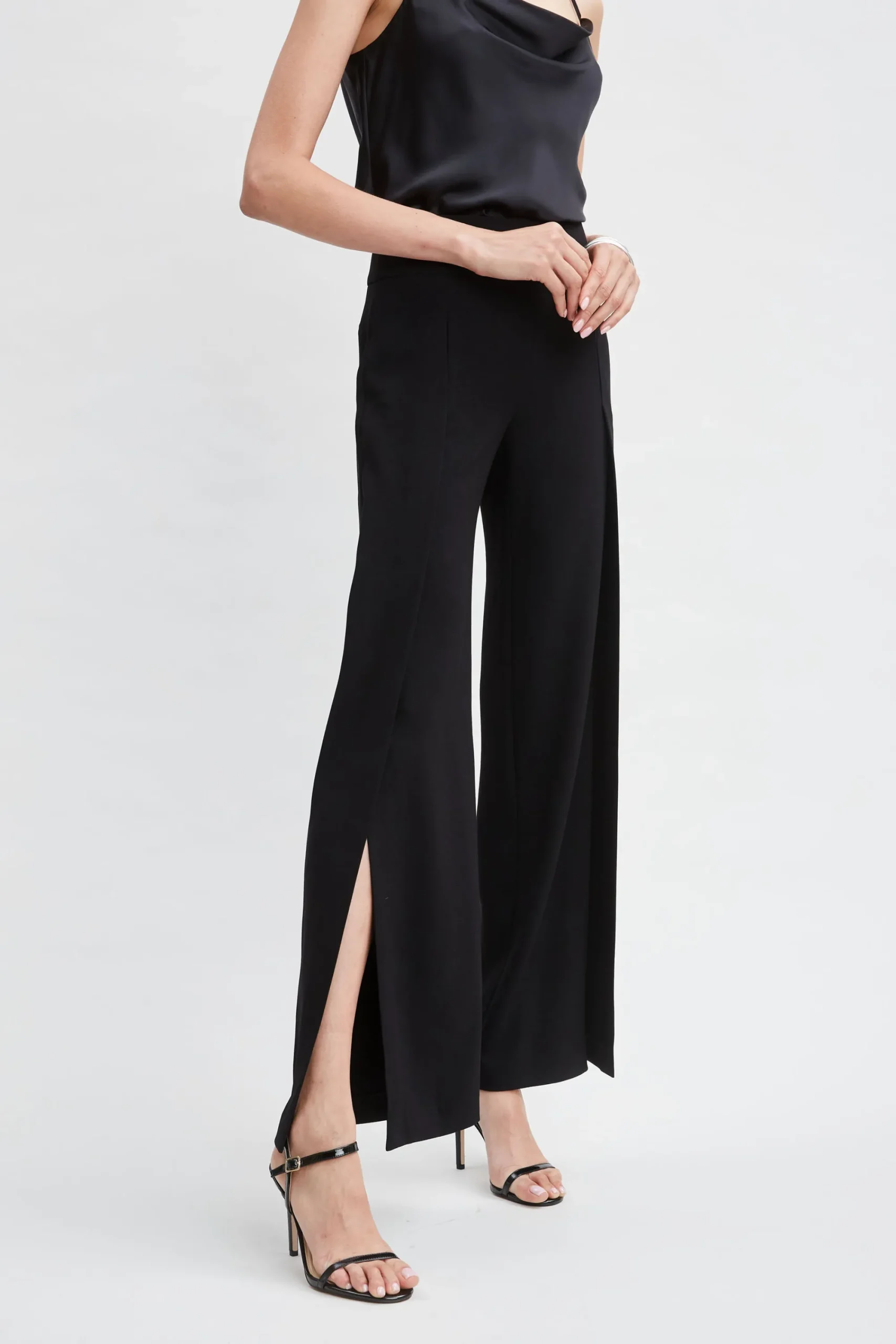 crepe_overlay_slit_pant_3.webp Elie Tahari Bottoms | Suiting-Crepe Overlay Slit Pant