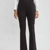 Elie Tahari Bottoms | Suiting-Crepe Seam Slit Flare Pant