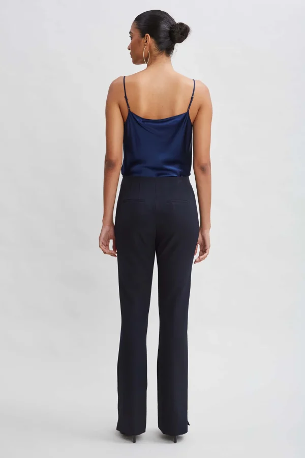 Elie Tahari Bottoms-Crepe Seam Slit Flare Pant