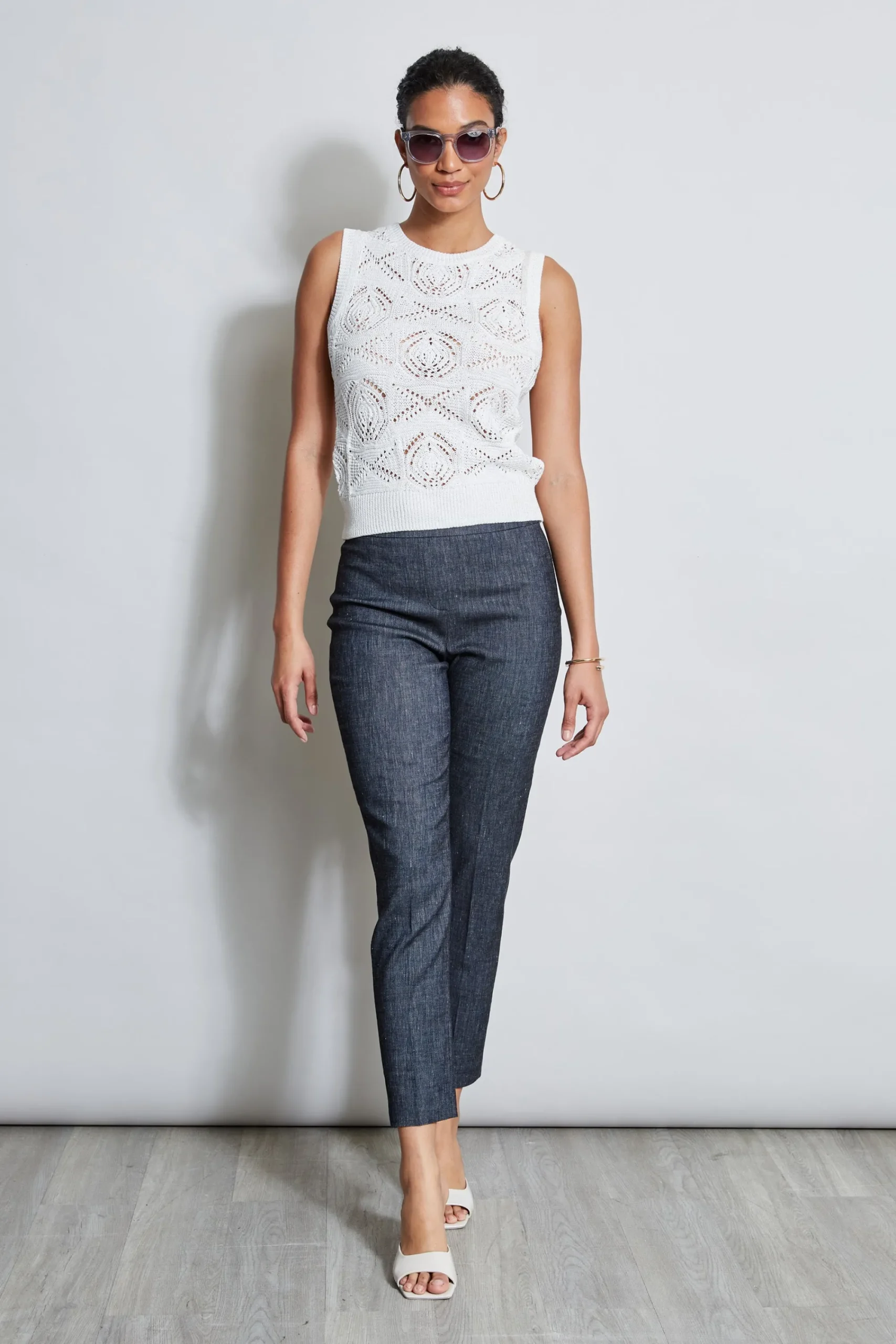 crochet_cotton_sweater_ta_2.webp Elie Tahari Tops & Sweaters-Crochet Cotton Sweater Tank