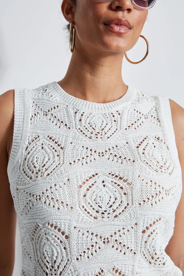 Elie Tahari Tops & Sweaters-Crochet Cotton Sweater Tank