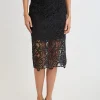 Elie Tahari Bottoms-Crochet Lace Midi Skirt