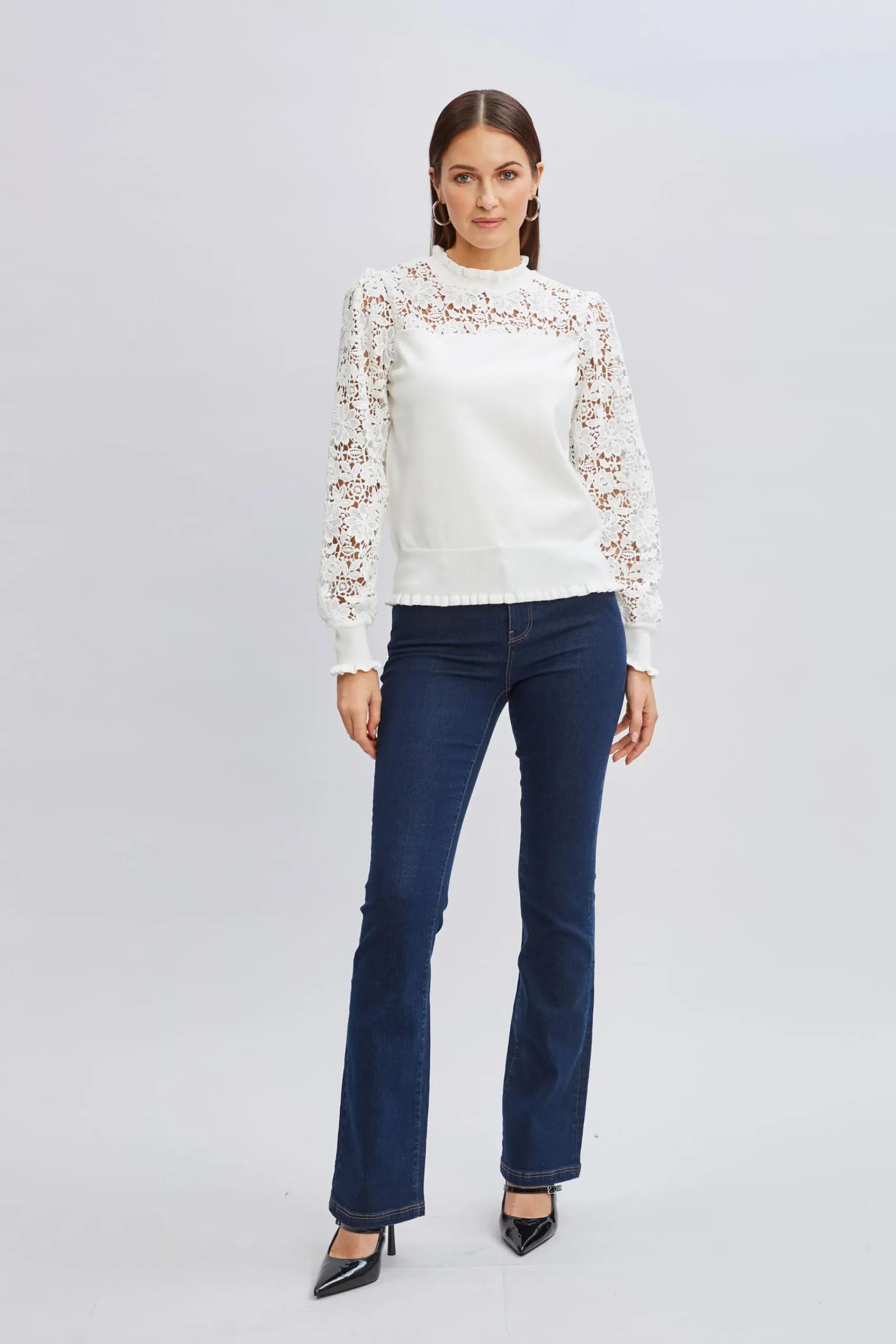 crochet_long_sleeve_sweat_1-1.webp Elie Tahari Tops & Sweaters-Crochet Long Sleeve Sweater