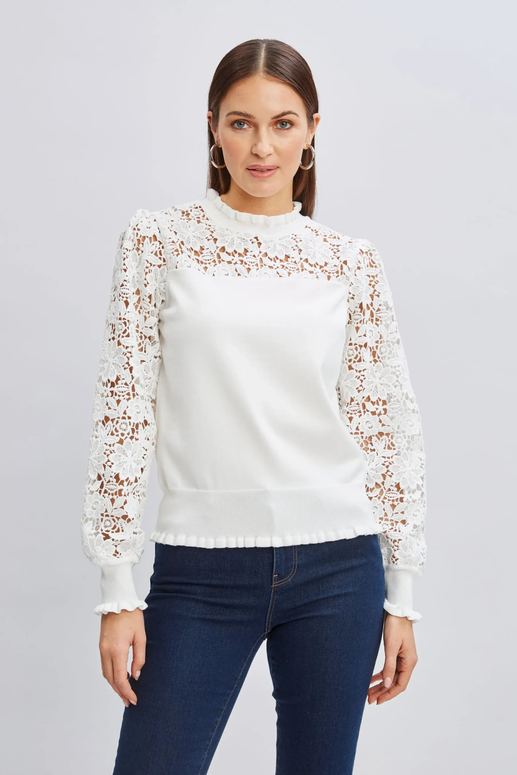 crochet_long_sleeve_sweat_2-1.webp Elie Tahari Tops & Sweaters-Crochet Long Sleeve Sweater