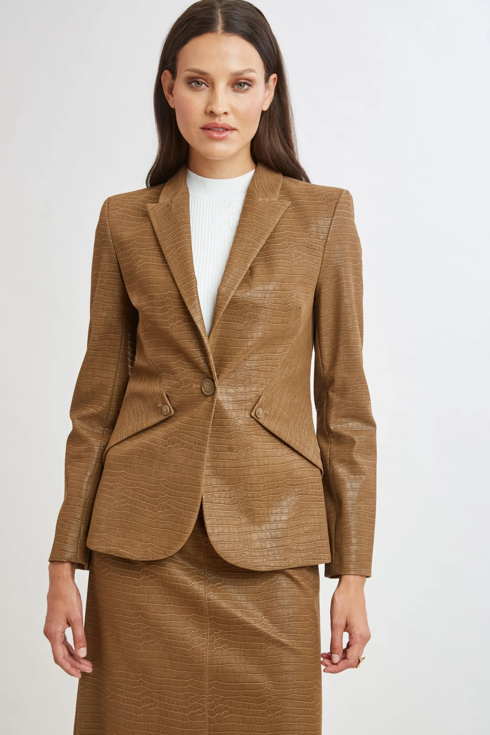croco_embossed_vegan_leat_5-2.webp Elie Tahari Jackets & Blazers | Suiting-Croco Embossed Vegan Leather Panel Blazer