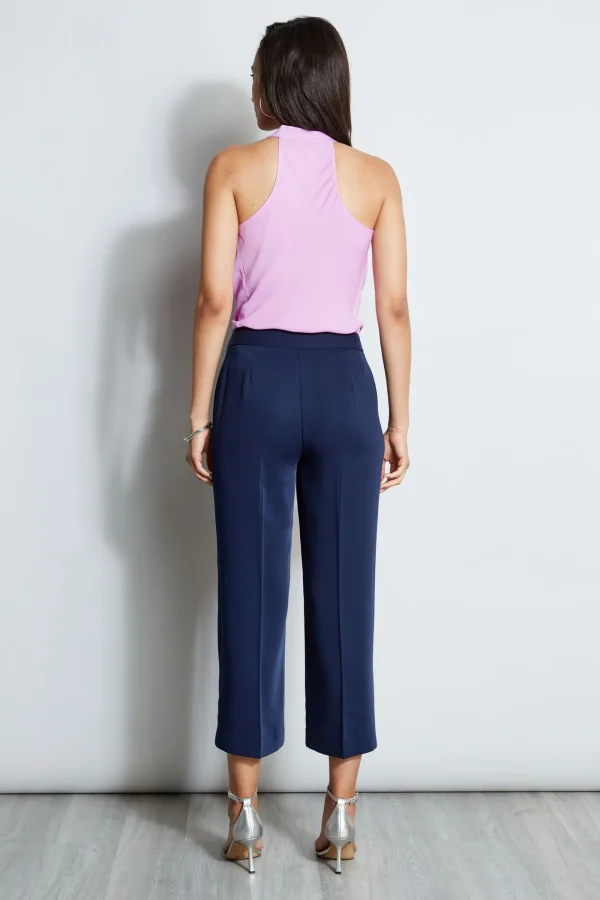 Elie Tahari Bottoms-Cropped Wide Leg Belted Pant