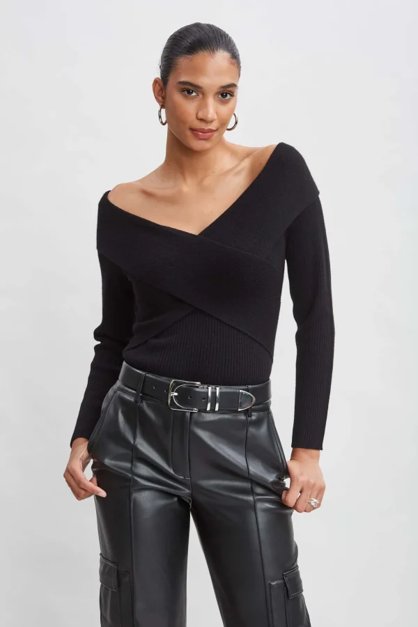 Elie Tahari Tops & Sweaters-Cross Shoulder Cashmere Merino Sweater