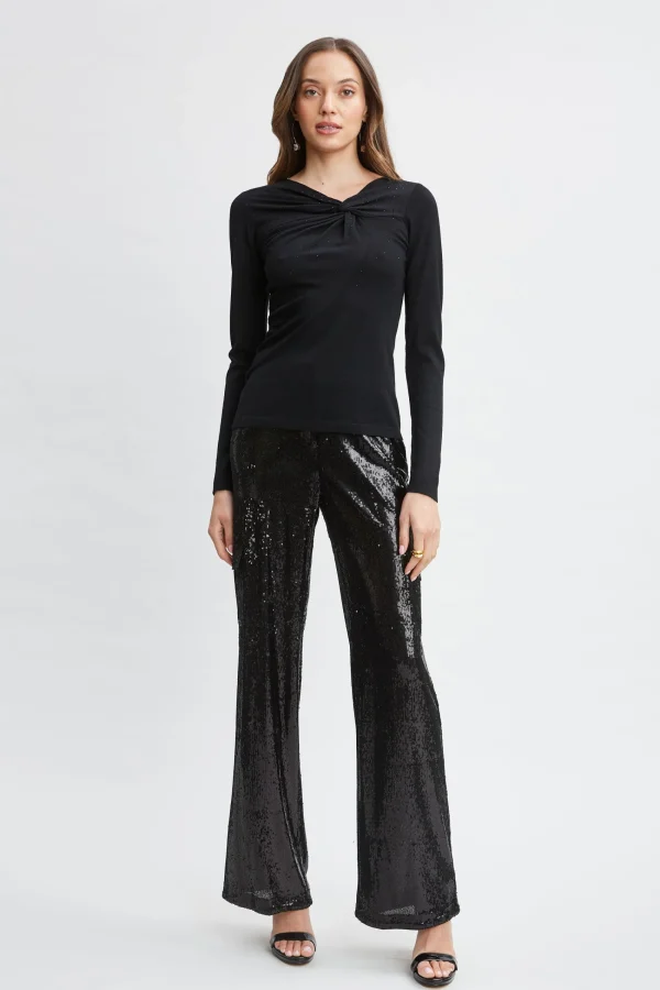Elie Tahari Tops & Sweaters-Crystal Knot Wool Sweater
