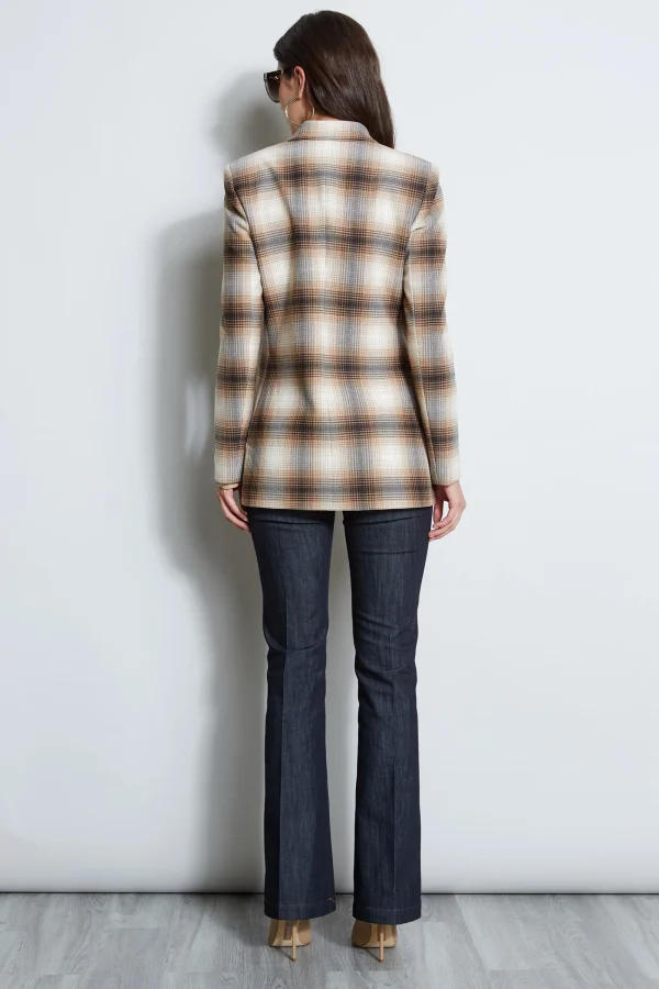 Elie Tahari Jackets & Blazers-Double Breasted Ombre Plaid Blazer