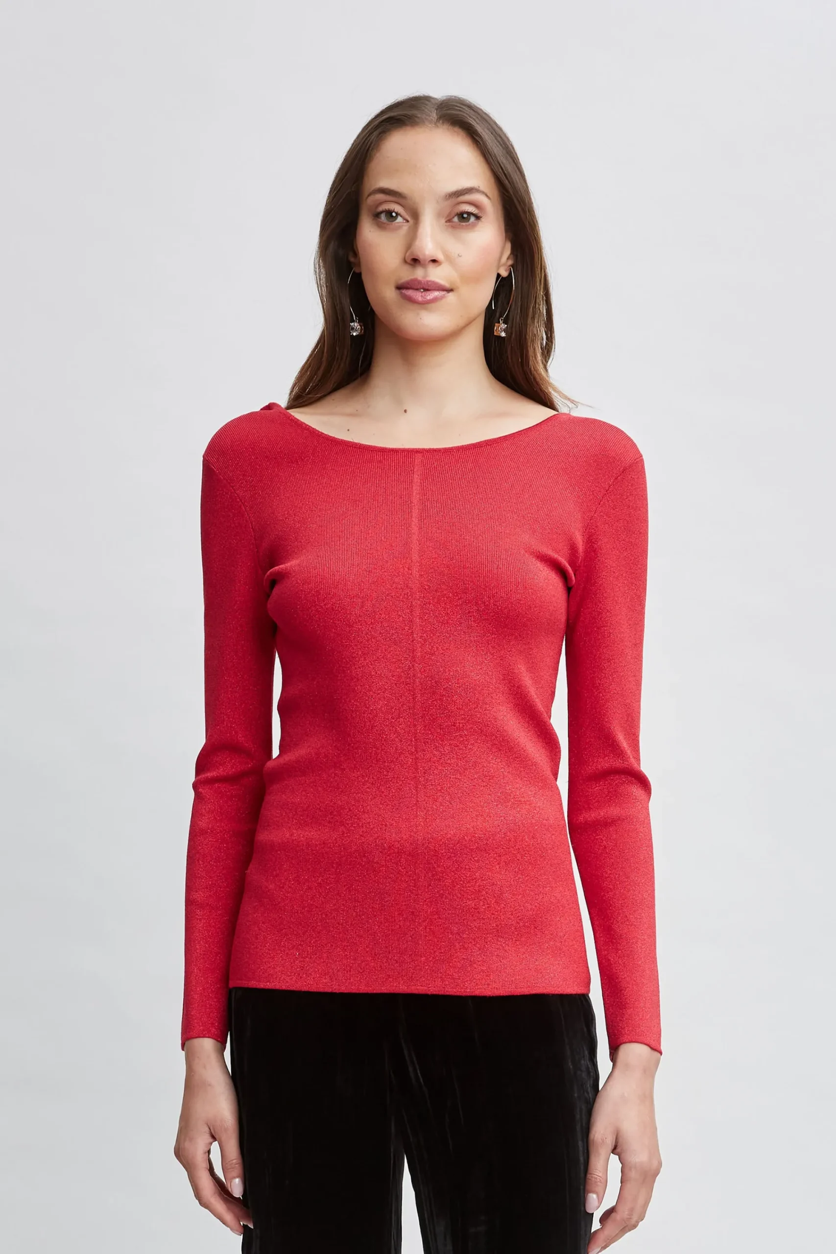 draped_chain_lurex_sweate_0.webp Elie Tahari Tops & Sweaters-Draped Chain Lurex Sweater