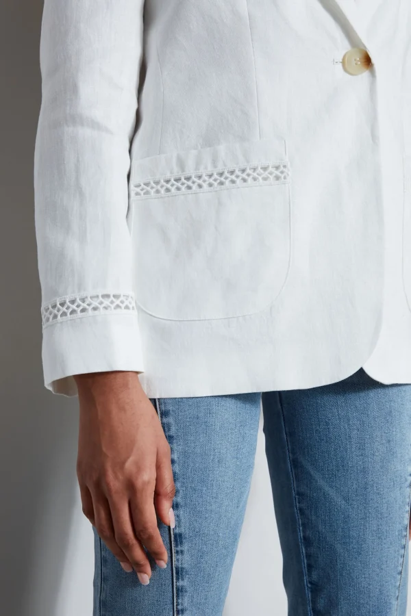 Elie Tahari Jackets & Blazers-Embroidered Linen Blazer