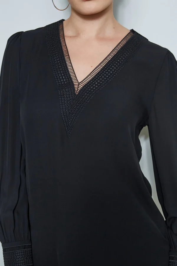 Elie Tahari Tops & Sweaters-Embroidered Silk Shirt