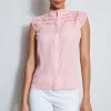 Elie Tahari Tops & Sweaters-Embroidered Sleeveless Shirt