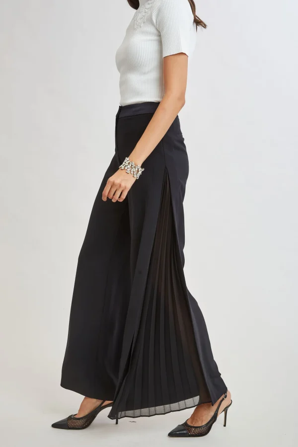 Elie Tahari Bottoms-Fluid Side Pleated Pant