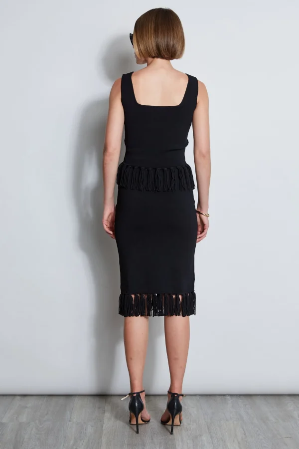 Elie Tahari Bottoms-Fringe Hem Knit Skirt
