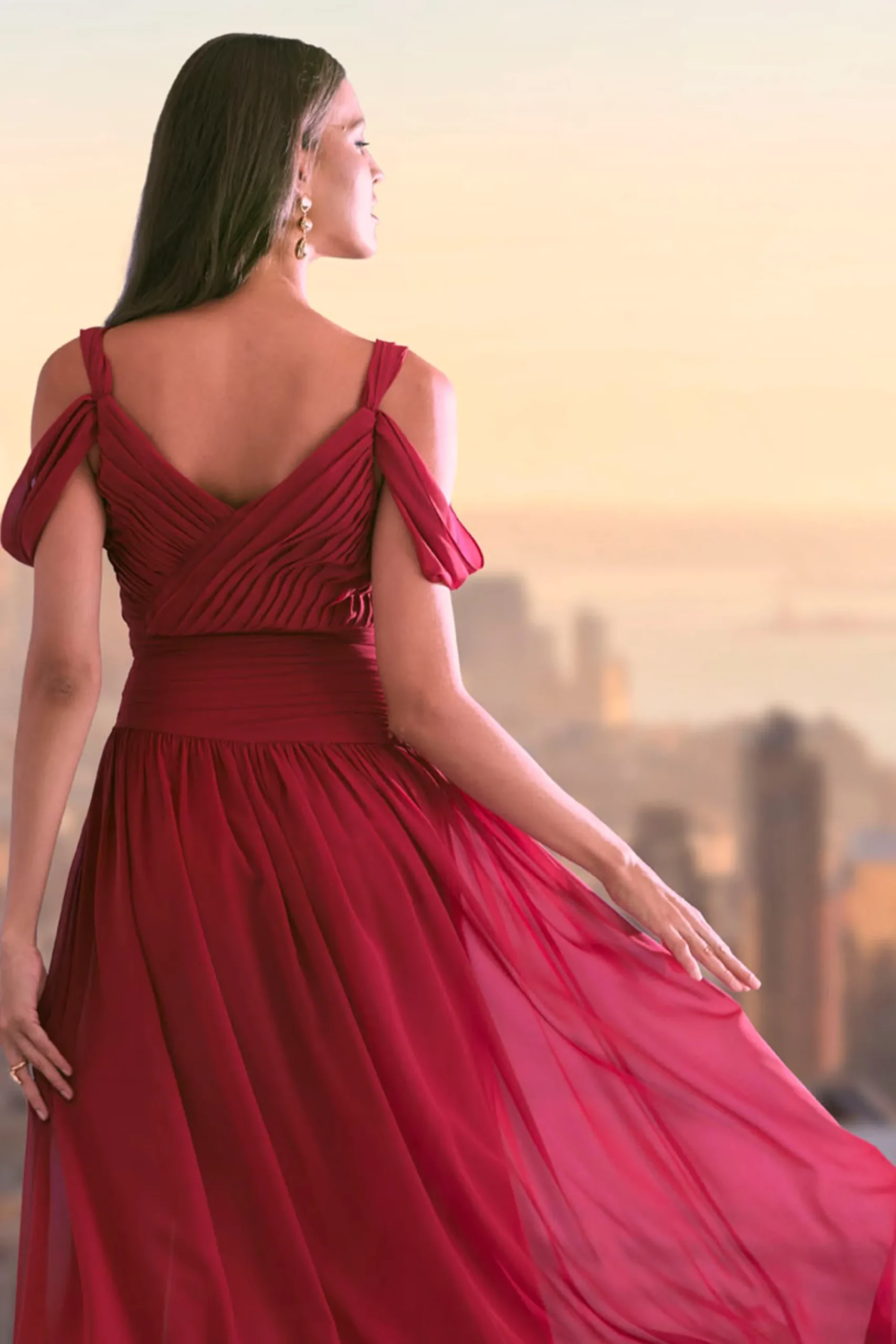 georgette_cold_shoulder_g_2.webp Elie Tahari Dresses & Jumpsuits | Maxi Dresses-Georgette Cold Shoulder Gown